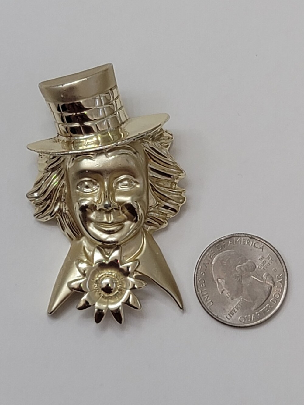 Gold Tone Clown Brooch / Vintage - Picture 3 of 6